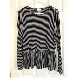 Old Navy Long Sleeve Black & White Striped Tee